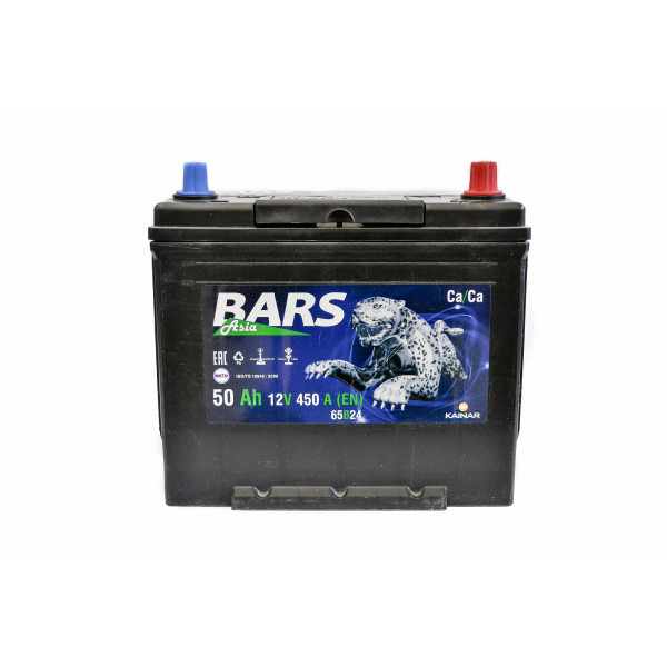 АКБ 6СТ-50 R+ (пт 450)(не обслуж)(азия) BARS