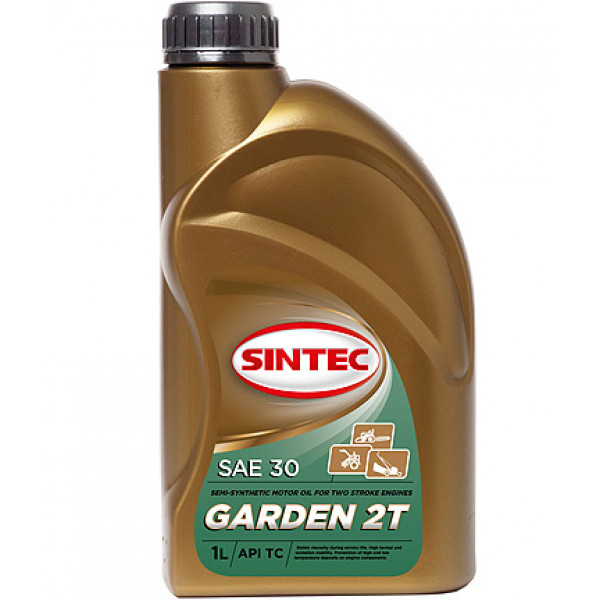 Масло ДВС Garden 2T SINTEC 1л, п/синт, красн